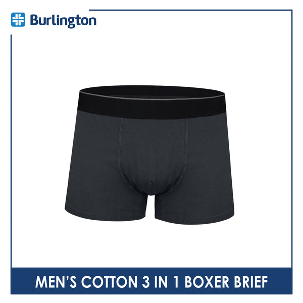 Burlington Men's Cotton Boxer Brief 3 pieces in a pack GTMBBG23