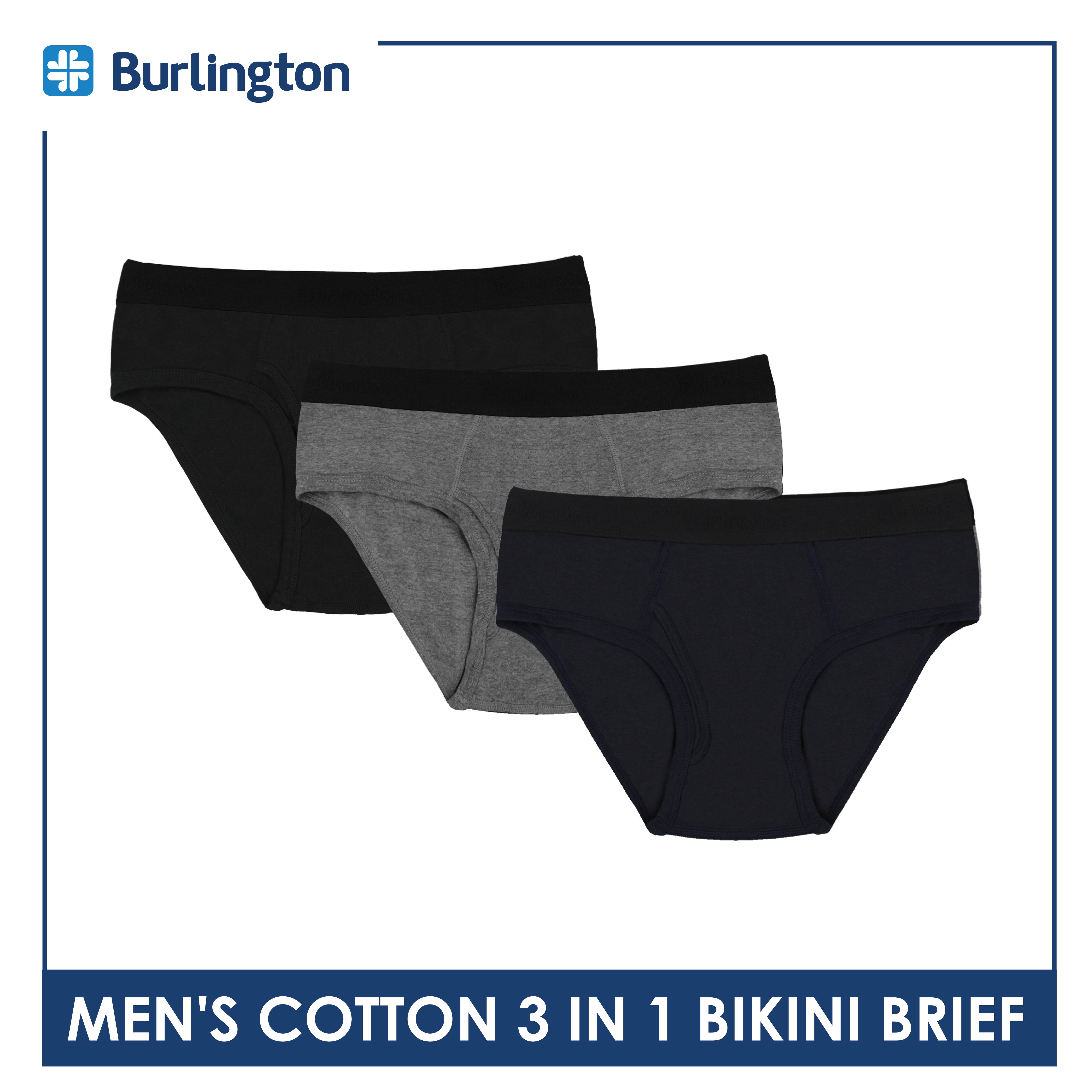 Burlington Men's Cotton Bikini Brief 3 pieces in a pack GTMBCG1