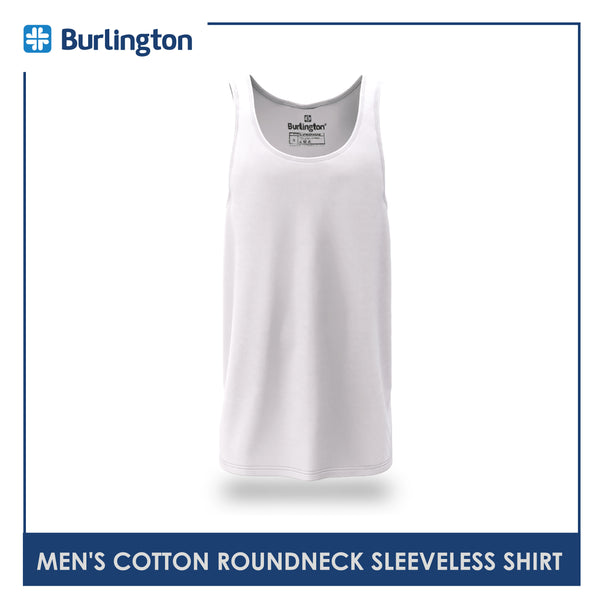 Burlington Men's Cotton Premium Slim Fit Roundneck Sleeveless Shirt 1 piece GTMSS2