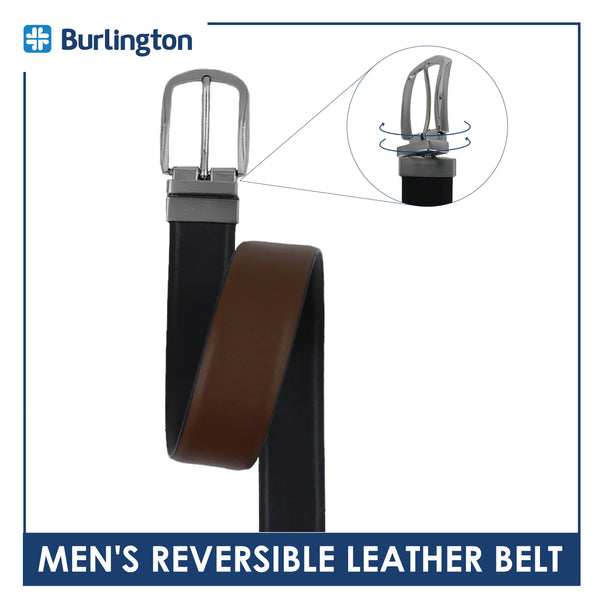 Burlington Men's Reversible Genuine Leather Belt 1 piece JMLR3402