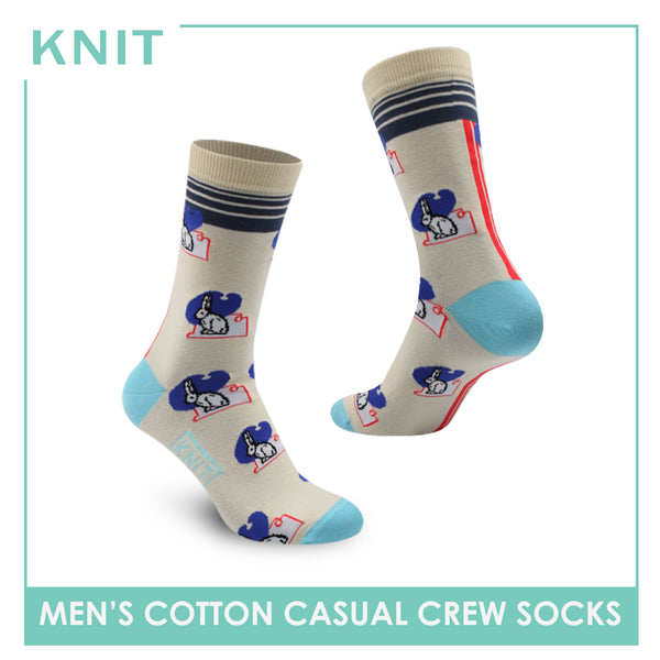 Knit Men's Rabbit Cotton Light Performance Crew Socks 1 pair KMC3202