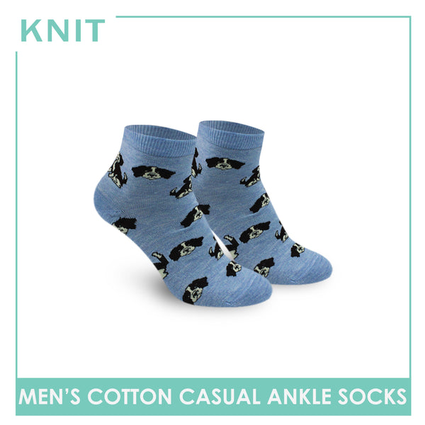 Knit Men's Dog Cotton Light Performance Ankle Socks 1 pair KMC3405