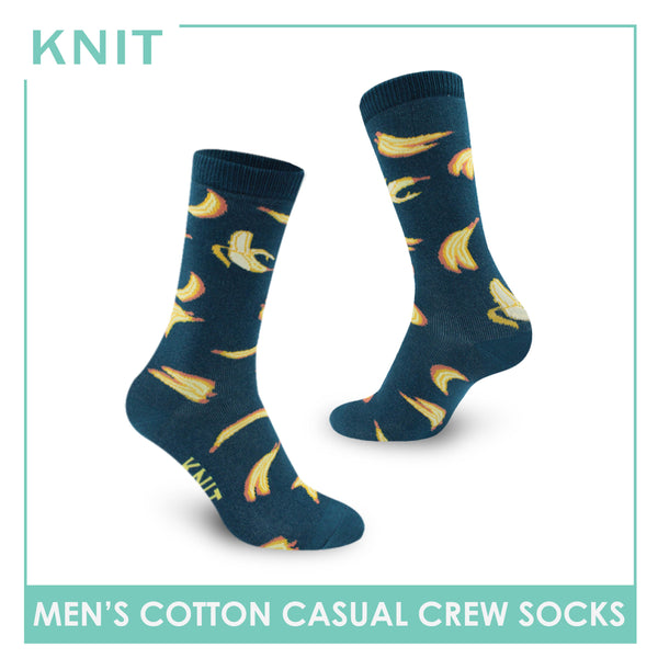 Knit Men's Banana Cotton Light Performance Crew Socks 1 pair KMC3406