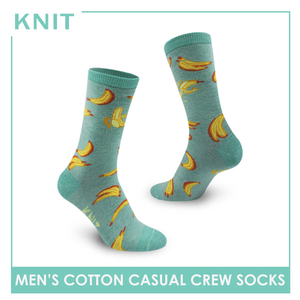 Knit Men's Banana Cotton Light Performance Crew Socks 1 pair KMC3406