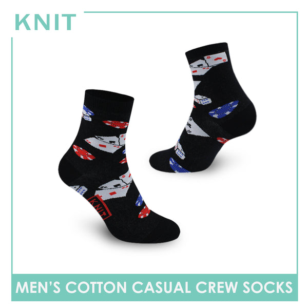 Knit Men's Gambling Cotton Light Performance Crew Socks 1 pair KMC3409