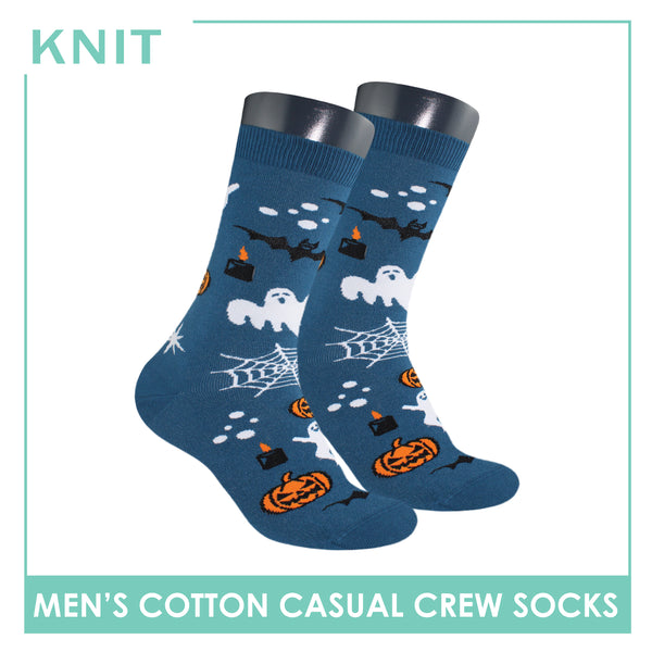 Knit Men’s Halloween Cotton Light Performance Crew Socks 1 pair KMC4402