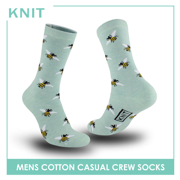 Knit Men's Bee Cotton Thin Casual Crew Socks 1 pair KMC511