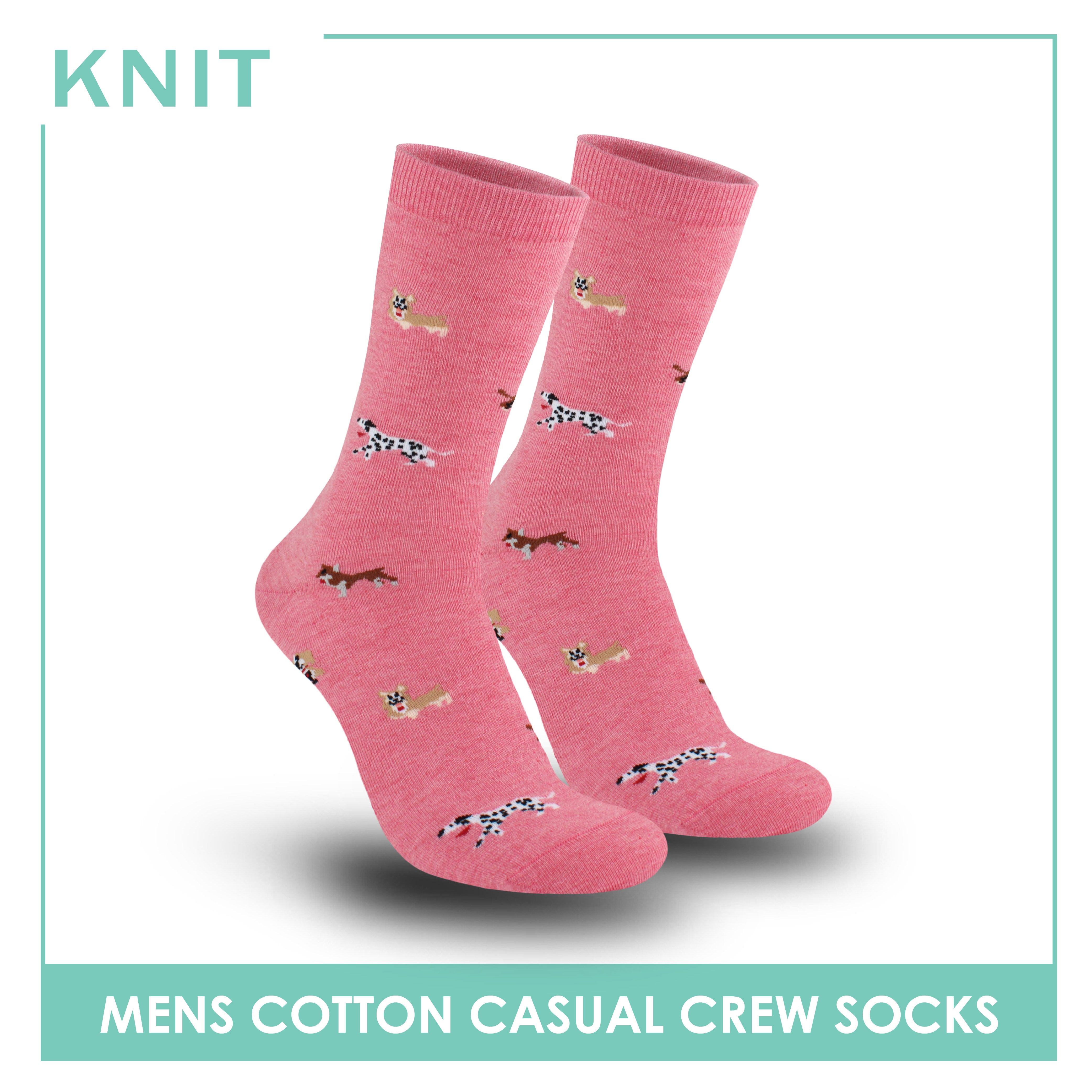 Knit Men's Dog Cotton Thin Casual Crew Socks 1 pair KMC511