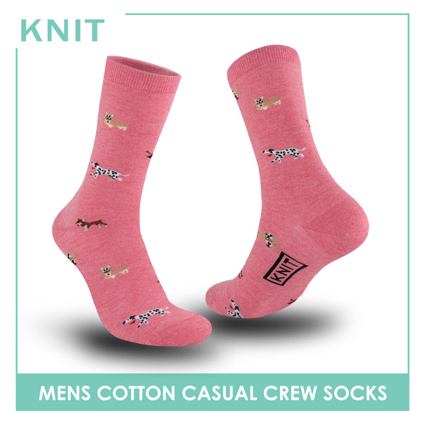 Knit Men's Dog Cotton Thin Casual Crew Socks 1 pair KMC511