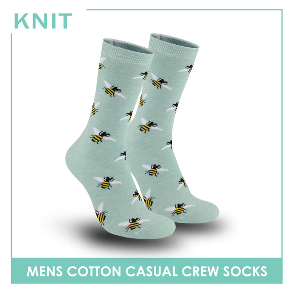 Knit Men's Bee Cotton Thin Casual Crew Socks 1 pair KMC511