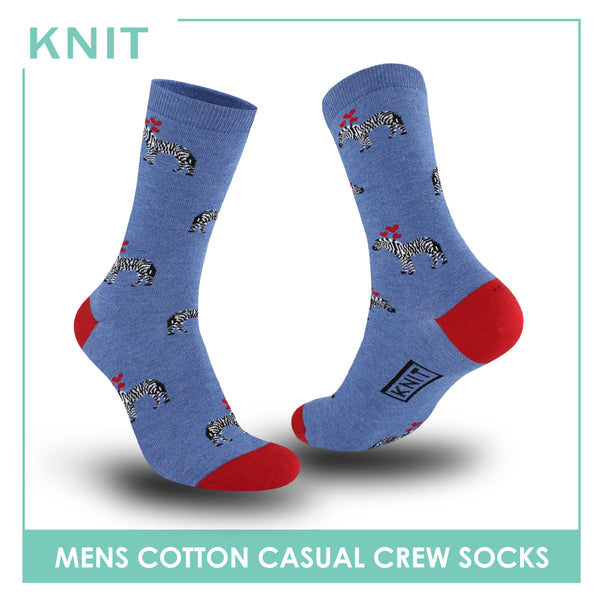 Knit Men's Zebra Cotton Thin Casual Crew Socks 1 pair KMC511
