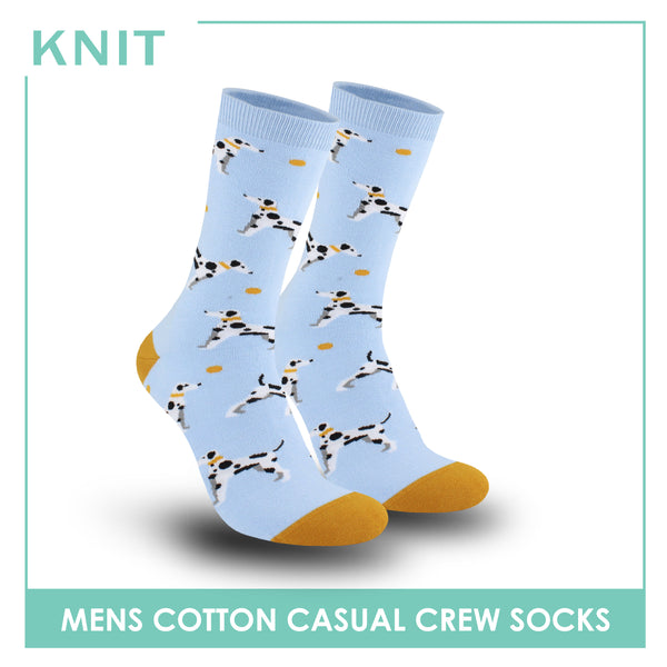 Knit Men's Dalmatian Cotton Thin Casual Crew Socks 1 pair KMC511