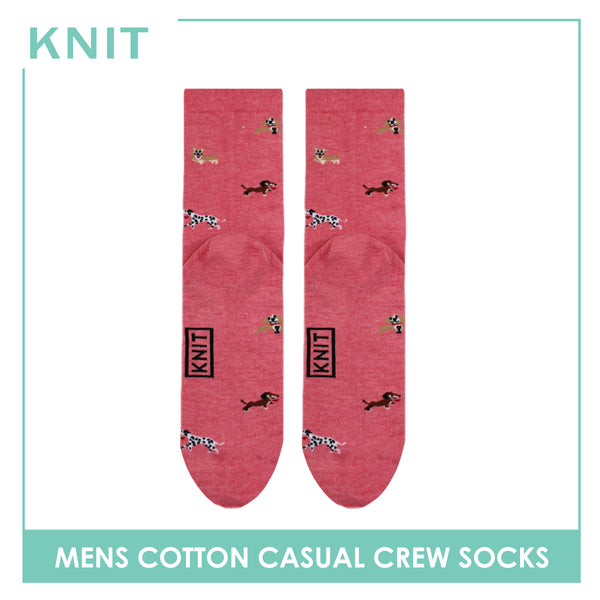 Knit Men's Dog Cotton Thin Casual Crew Socks 1 pair KMC511