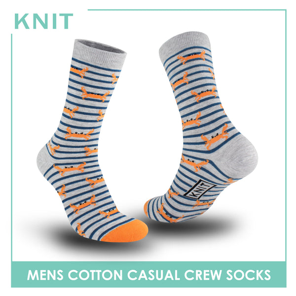 Knit Men's Crab Cotton Thin Casual Crew Socks 1 pair KMC511