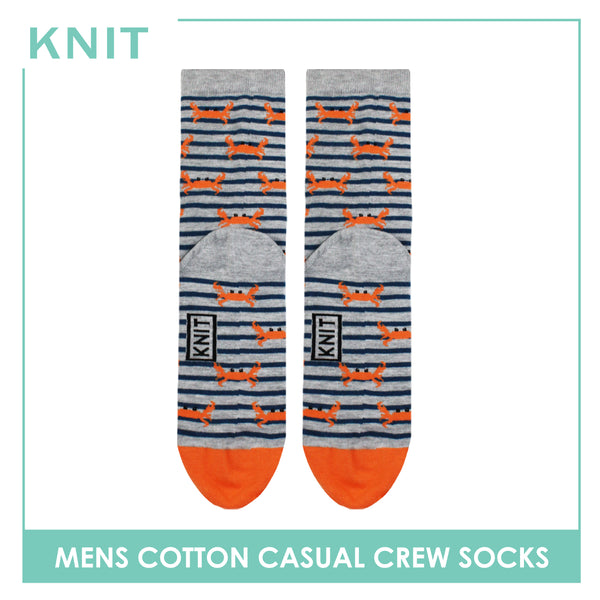 Knit Men's Crab Cotton Thin Casual Crew Socks 1 pair KMC511