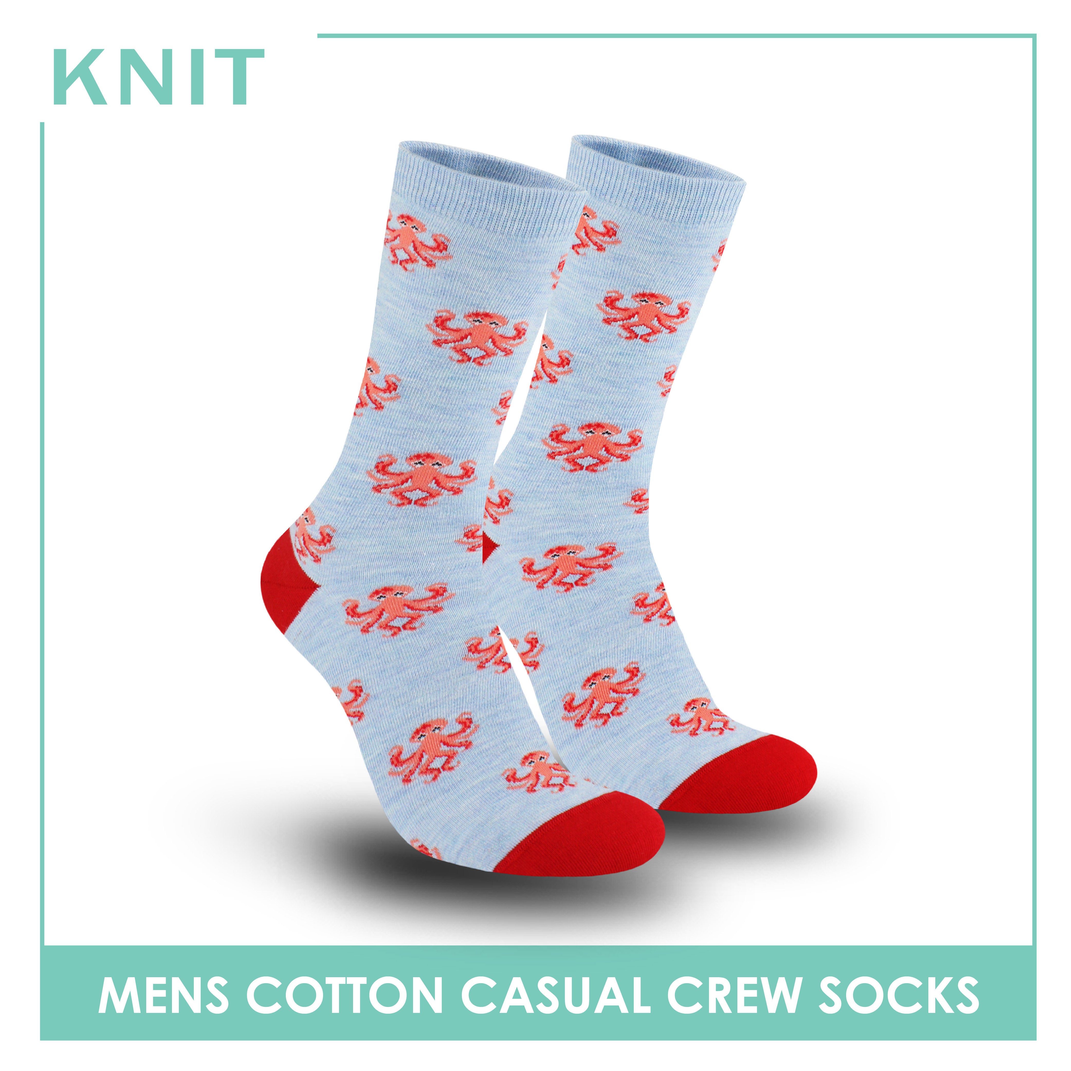 Knit Men's Octopus Cotton Thin Casual Crew Socks 1 pair KMC511