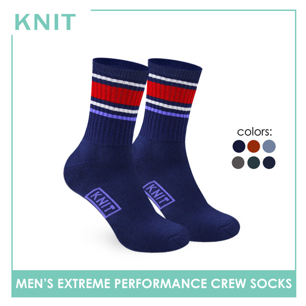 Knit Men’s Cotton Extreme Performance Crew Socks 1 pair KMS4403