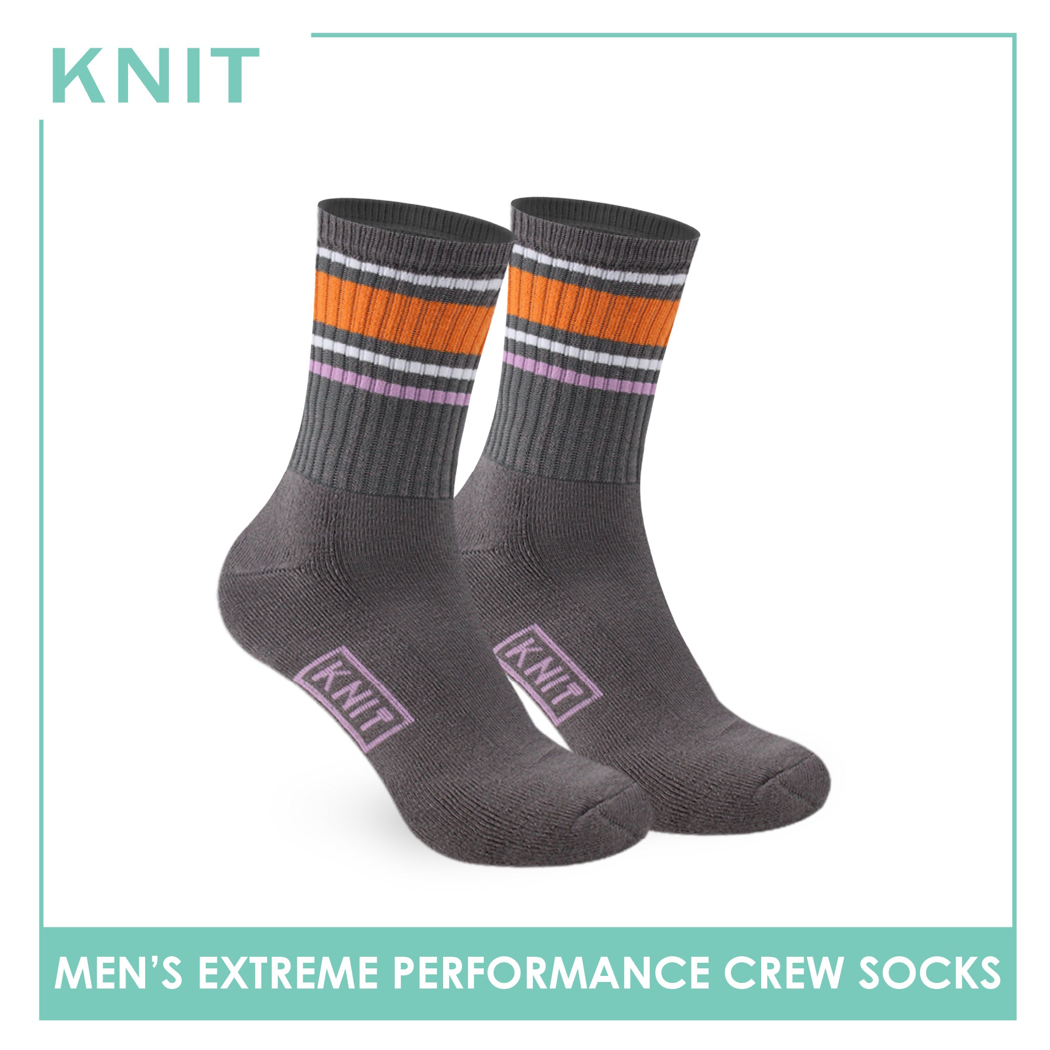 Knit Men’s Cotton Extreme Performance Crew Socks 1 pair KMS4403