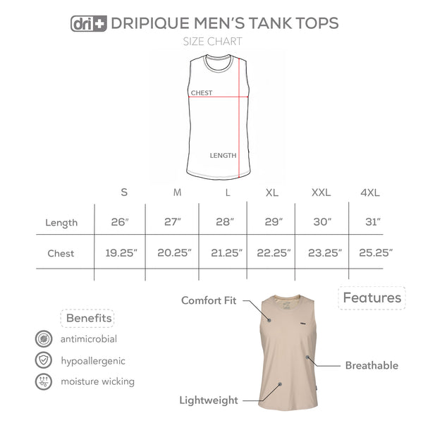 Dri Plus Men’s DRIPIQUE Active Wear Collection Tank Top 1pc DUMSSRN521