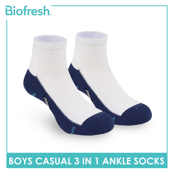 Biofresh | TMNT Boys’ Antimicrobial Cotton Lite Casual Ankle Socks 3 pairs in 1 pack NTRBCKG4