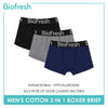 Biofresh Men's Antimicrobial Cotton Boxer Brief 3 pieces in a pack OMBBG0401