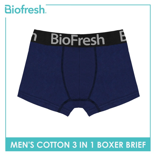 Biofresh Men's Antimicrobial Cotton Boxer Brief 3 pieces in a pack OMBBG0401