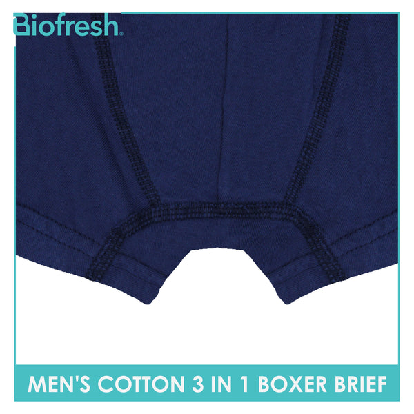 Biofresh Men's Antimicrobial Cotton Boxer Brief 3 pieces in a pack OMBBG0401
