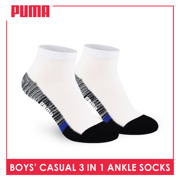 Puma Boys’ Cotton Thin Casual Ankle Socks 3 pairs in 1 pack PBCKG31