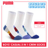 Puma Boys’ Cotton Thin Crew Socks 3 pairs in a pack PBCKG33