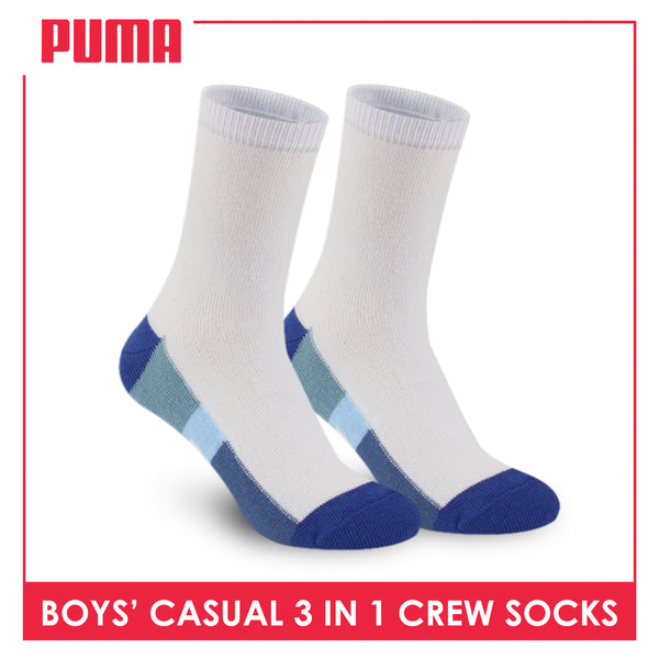 Puma Boys’ Cotton Thin Crew Socks 3 pairs in a pack PBCKG33