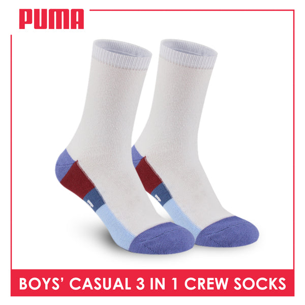 Puma Boys’ Cotton Thin Crew Socks 3 pairs in a pack PBCKG33