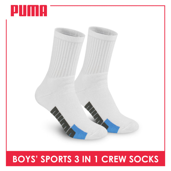 Puma Boys’ Cotton Thick Sports Crew Socks 3 pairs in a pack PBSKG22