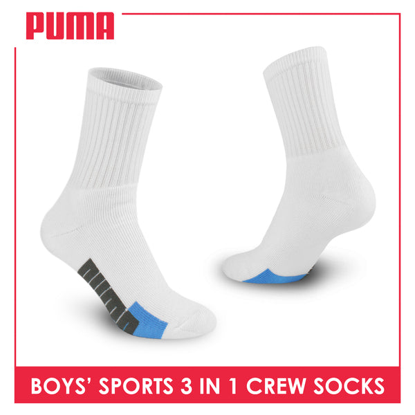 Puma Boys’ Cotton Thick Sports Crew Socks 3 pairs in a pack PBSKG22
