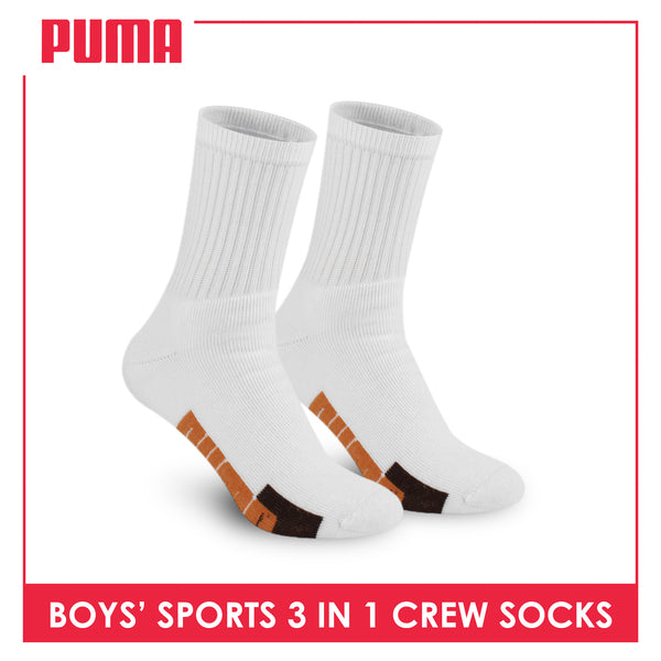 Puma Boys’ Cotton Thick Sports Crew Socks 3 pairs in a pack PBSKG22