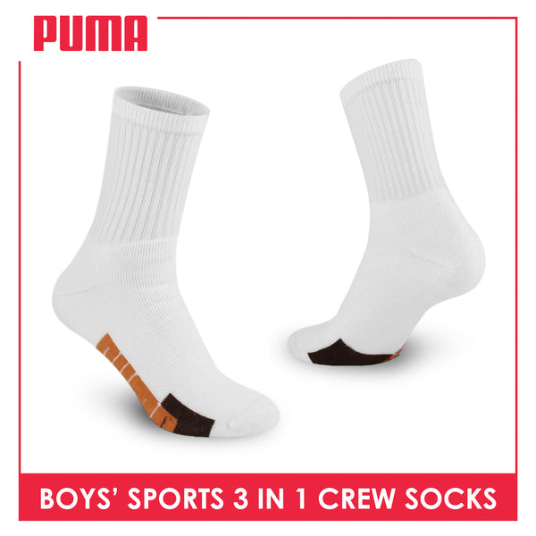 Puma Boys’ Cotton Thick Sports Crew Socks 3 pairs in a pack PBSKG22