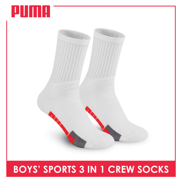 Puma Boys’ Cotton Thick Sports Crew Socks 3 pairs in a pack PBSKG22