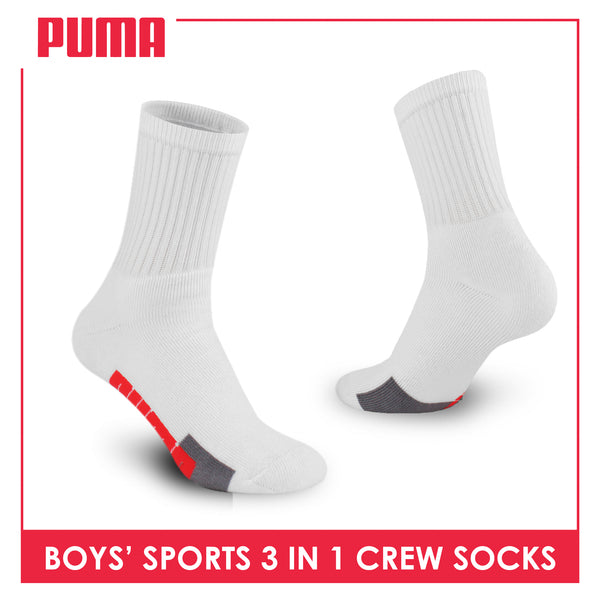 Puma Boys’ Cotton Thick Sports Crew Socks 3 pairs in a pack PBSKG22