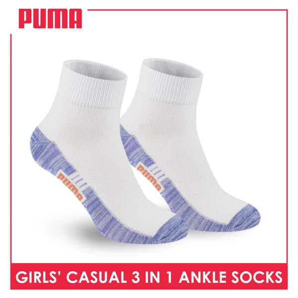 Puma Girl's Cotton Thin Casual Ankle Socks 3 pairs in a pack PGCKG26
