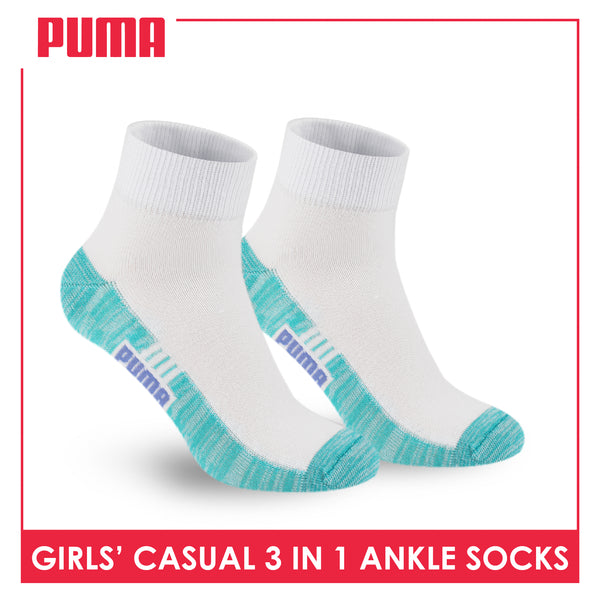 Puma Girl's Cotton Thin Casual Ankle Socks 3 pairs in a pack PGCKG26