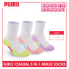 Puma Girl's Cotton Thin Casual Ankle Socks 3 pairs in a pack PGCKG26