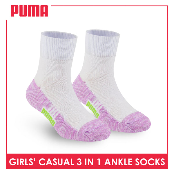 Puma Girl's Cotton Thin Casual Ankle Socks 3 pairs in a pack PGCKG26