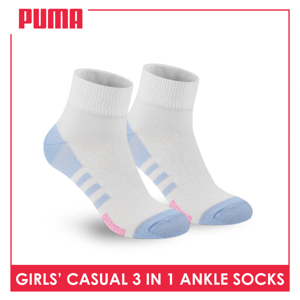 Puma Girl's Cotton Thin Casual Ankle Socks 3 pairs in a pack PGCKG27