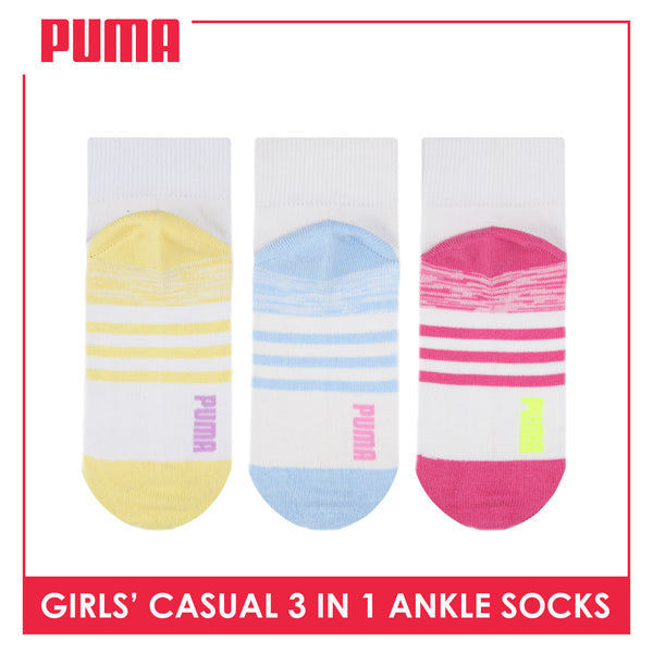 Puma Girl's Cotton Thin Casual Ankle Socks 3 pairs in a pack PGCKG27