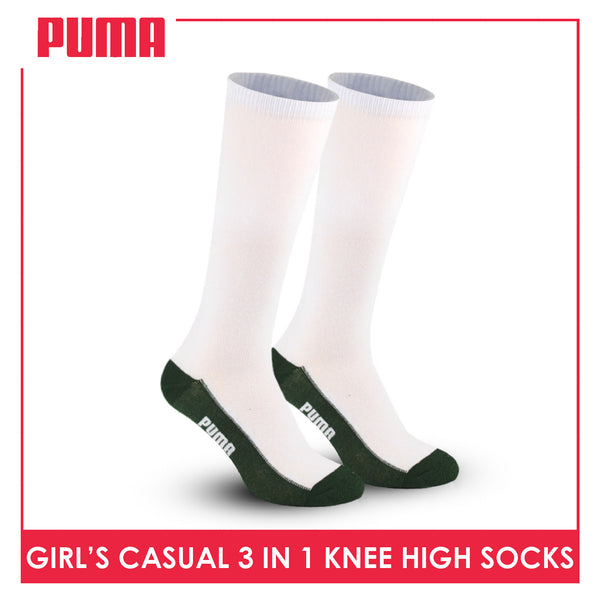 Puma Girl's Cotton Thin Casual Knee High Socks 3 pairs in a pack PGKHG3