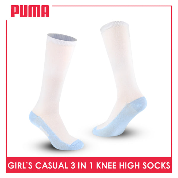 Puma Girl's Cotton Thin Casual Knee High Socks 3 pairs in a pack PGKHG3