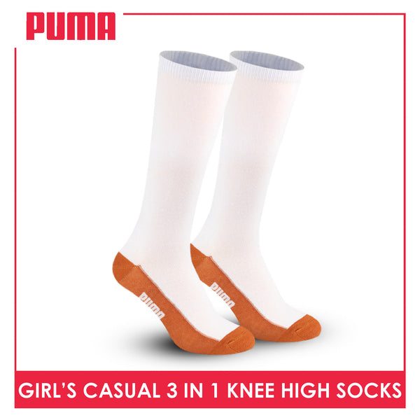 Puma Girl's Cotton Thin Casual Knee High Socks 3 pairs in a pack PGKHG3