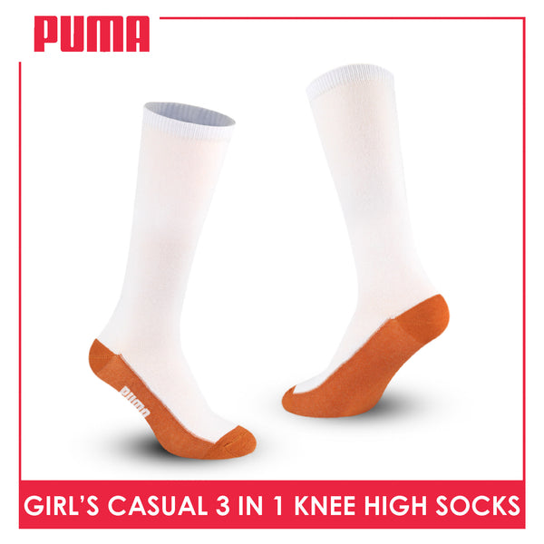 Puma Girl's Cotton Thin Casual Knee High Socks 3 pairs in a pack PGKHG3
