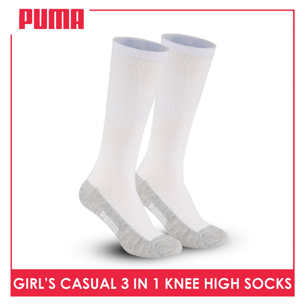 Puma Girl's Cotton Thin Casual Knee High Socks 3 pairs in a pack PGKHG3