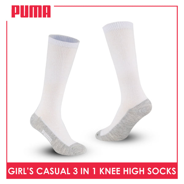 Puma Girl's Cotton Thin Casual Knee High Socks 3 pairs in a pack PGKHG3