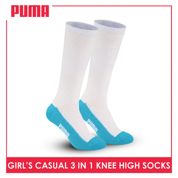 Puma Girl's Cotton Thin Casual Knee High Socks 3 pairs in a pack PGKHG3